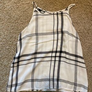 black and white striped sleeveless top